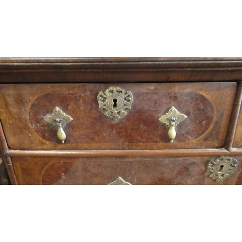 60 - An Antique walnut chest, fitted with two short over three long drawers, 39ins x 23ins, height 34.5in... 