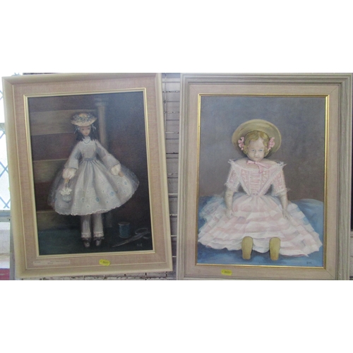 Beryl Venmore-Rowland, six oil on boards, two studies of dolls, two ...