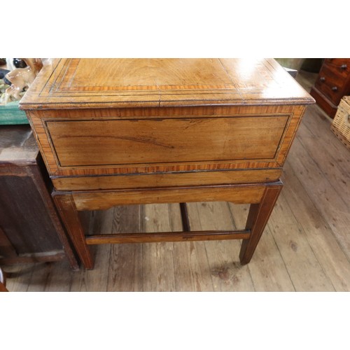 5 - A converted 19th century piano, now a desk, width 68ins, depth 26ins, height 30ins