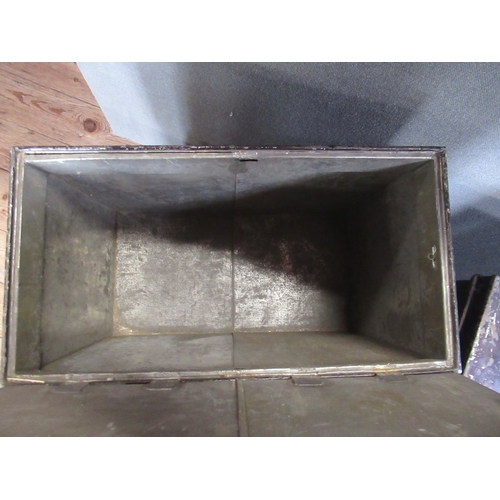 6 - Three vintage tin trunks, one with paperwork for Rev. Leslie Walker