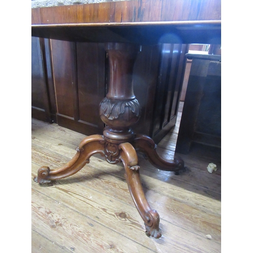 7 - A 19th century rosewood table base, with marble top, 20ins x 42ins, height 30.5ins