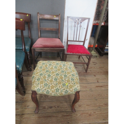 22 - A set of four 19th century mahogany balloon back chairs, together with three bar back dining chairs,... 