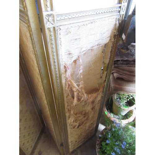 50 - A 19th century style 4 folding screen the upper section fitted with four antique prints of interior ... 