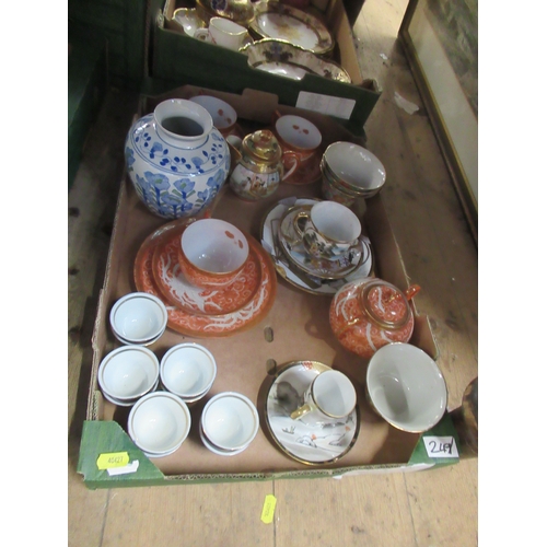 523 - A box of assorted Eastern design porcelain