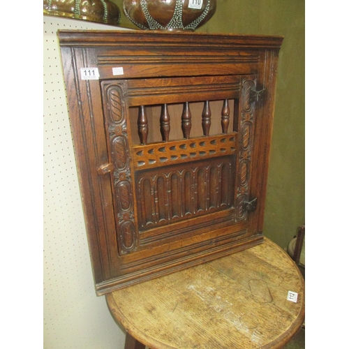 111 - Oak corner cupboard