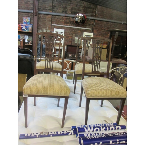 195 - Set 4 Inlaid dining chairs