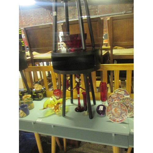 234 - Cranberry style candle sticks, oriental plates etc