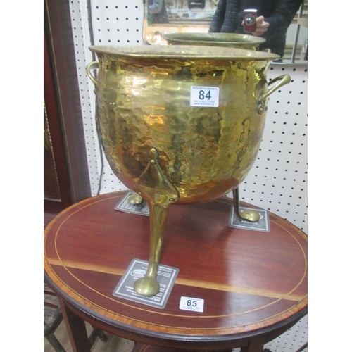 84 - Arts & crafts brass coal bin