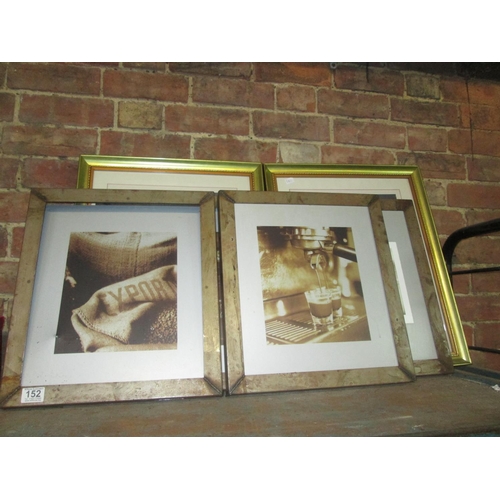 152 - 4 Metal frame pictures