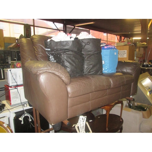 315 - Brown 2 seater sofa