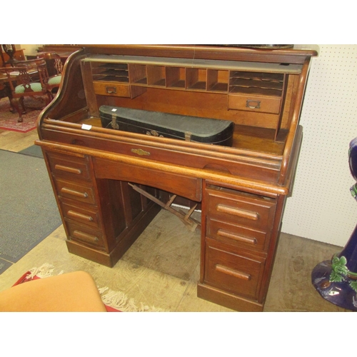 96 - Oak roll top desk