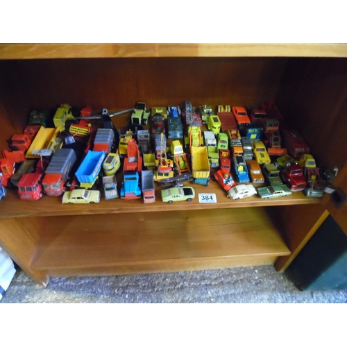 384 - Shelf of corgi, matchbox etc