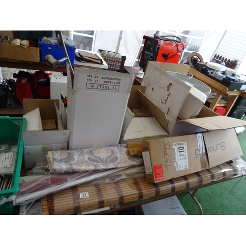27 - Qty blinds, lighting etc