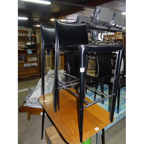 60 - Pair leatherette bar stools