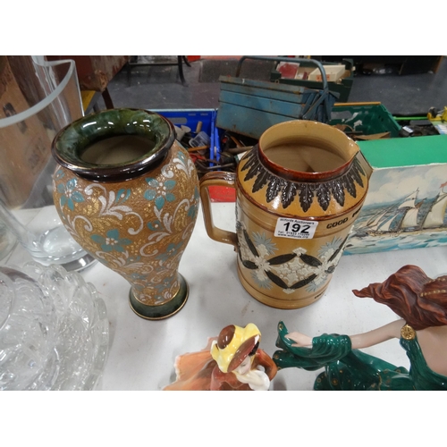 192 - doulton lambert jug and royal doulton slater vase