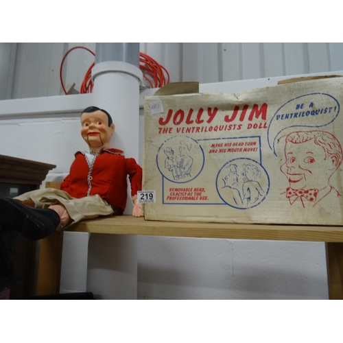 219 - jolly Jim ventriloquists doll