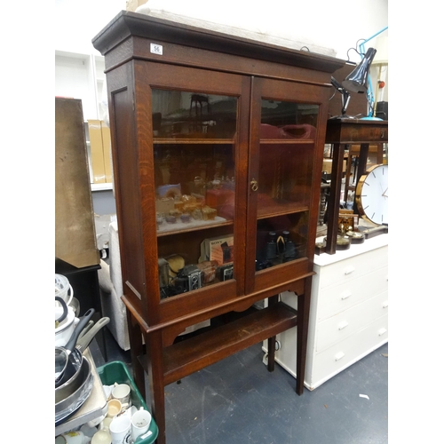 56 - Oak glazed bookcase