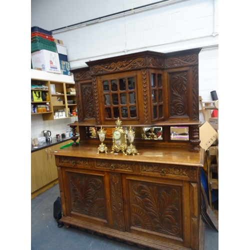 433 - Antique Black Forest? Hunting Style Buffet/Cabinet