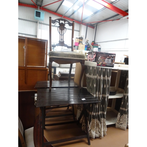 74 - 2 Folding tables, bookshelves etc