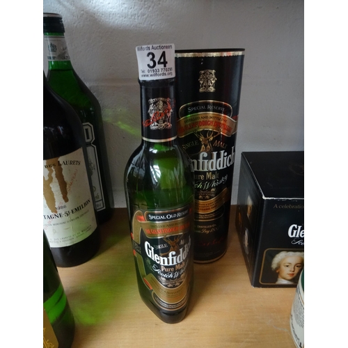 34 - 70cl glenfiddich scotch whisky