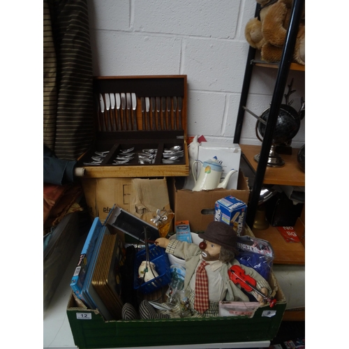 12 - 3 Boxes bric-a-brac...