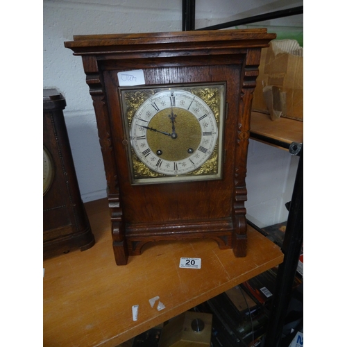 20 - Oak cased mantle clock