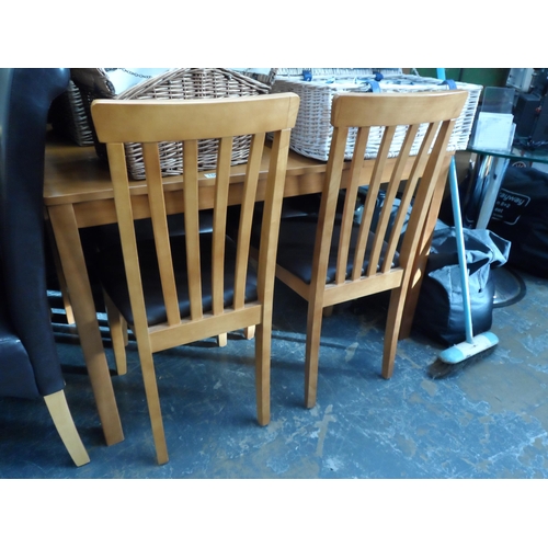 100 - pine kitchen table and 4 chairs