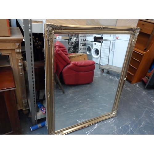 82 - large gilt frame bevel edge mirror