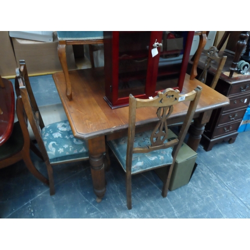 92 - wind out table and 6 chairs NO WINDER