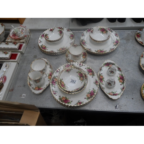 262 - Qty Royal Albert old country roses dinner ware