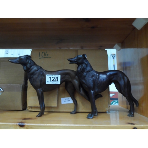 128 - (H 106) Statue of a pair of dogs