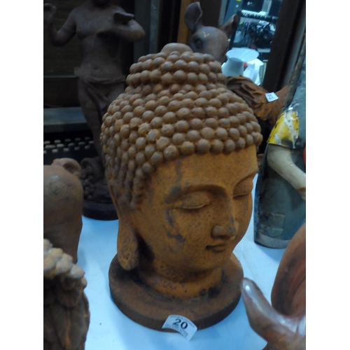 20 - (H 146) Cast head of buddha