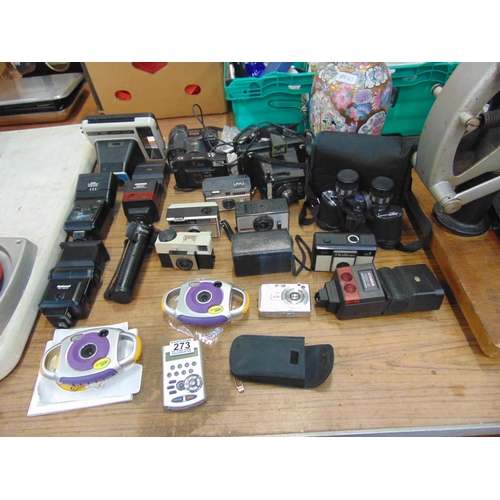 273 - Qty cameras, lenses etc