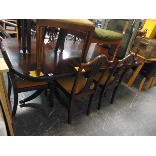 53 - Repro ext. table & 8 chairs.