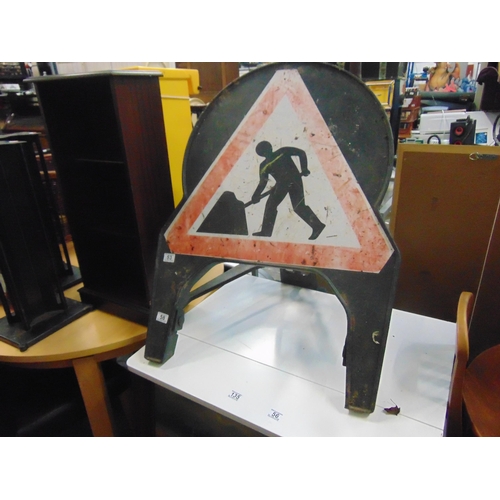 58 - Roadwork sign.