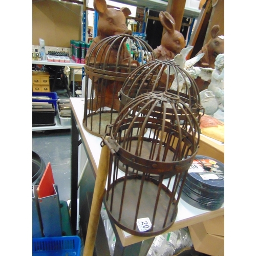 207 - (H 204) 3 Bird cages.....