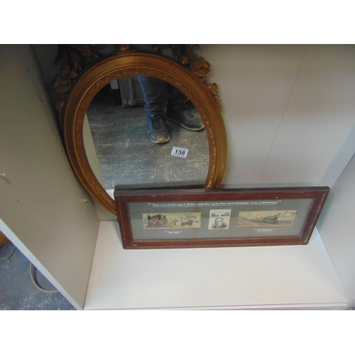 158 - Vintage silk & gilt frame mirror