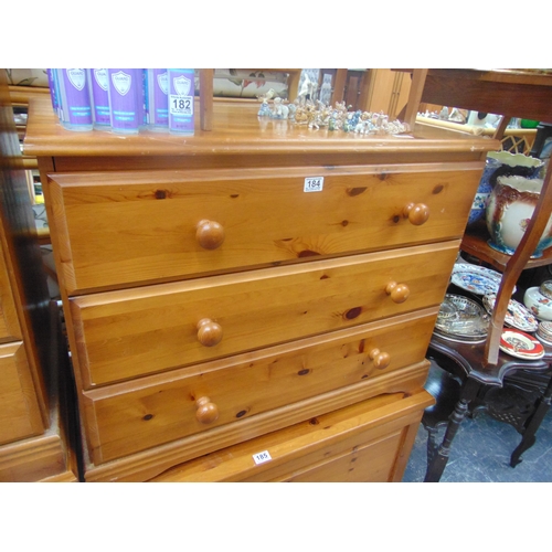 184 - Pine 3 drawer chest