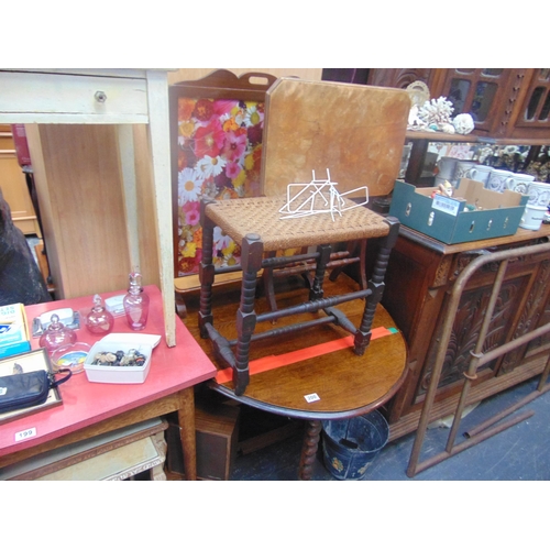 200 - Oak drop leaf table for restoration, stool etc