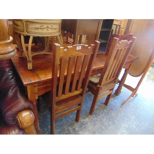 56 - Hard wood table & 4 chairs