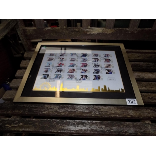 187 - Ltd. Ed framed Olympics 2012 stamp collection