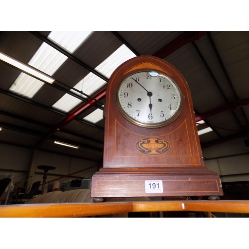 191 - Antique inlaid mantle clock