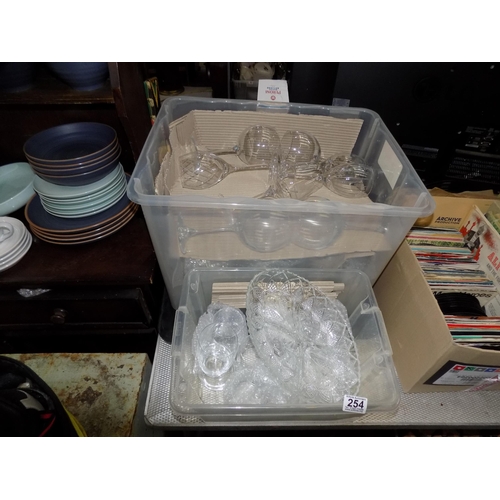 254 - 2 Boxes glassware