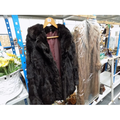 345 - 2 Faux fur coats