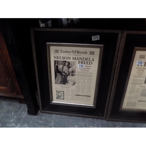 139 - London Herald picture frames.