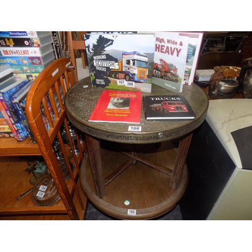 166 - Brass top coffee table