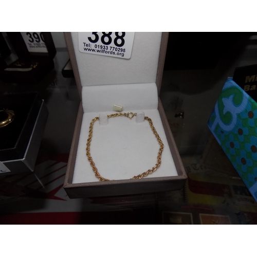 388 - 9ct rope bracelet