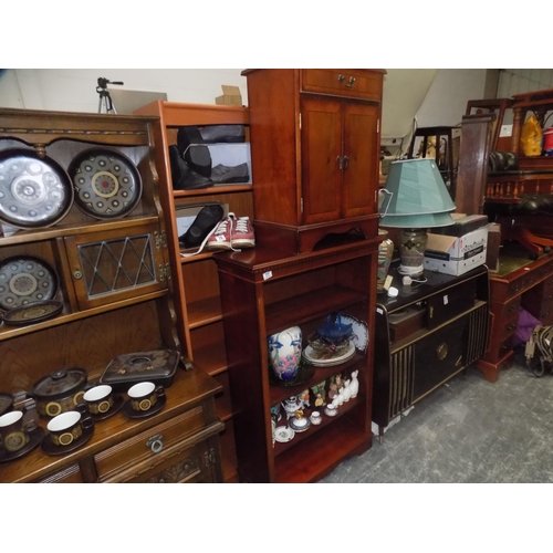 77 - Teak bookcase & repro bookcase & unit