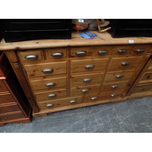 94 - Pine multi drawer sideboard