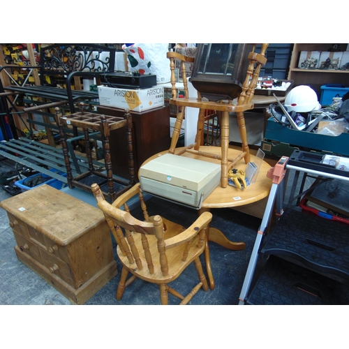 147 - Pine kitchen table & 2 chairs